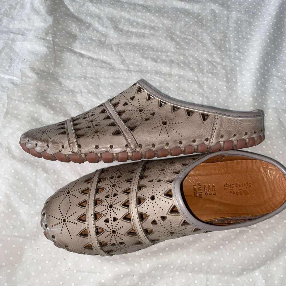 Spring Step Women's Fusalide Slip-On Sneakers Lazer Cut Beige Size 38 US 7.5 - Picture 4 of 10